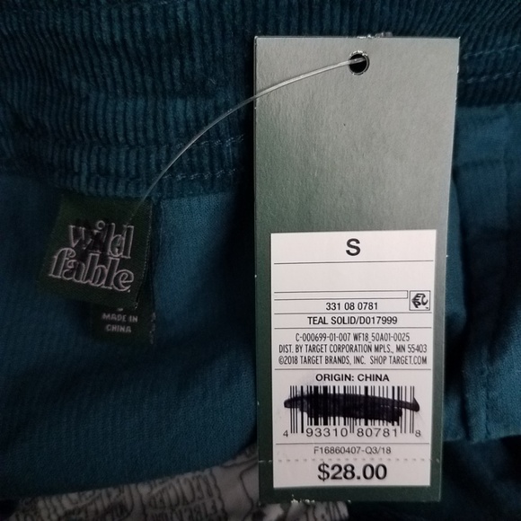 Wild Fable Corduroy Pinafore Teal Corduroy Dress - Picture 7 of 8